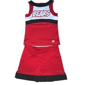 NEW BEARS Cheerleader Uniform Outfit Girls Cheer Costume 30" Top 27" Waist RED